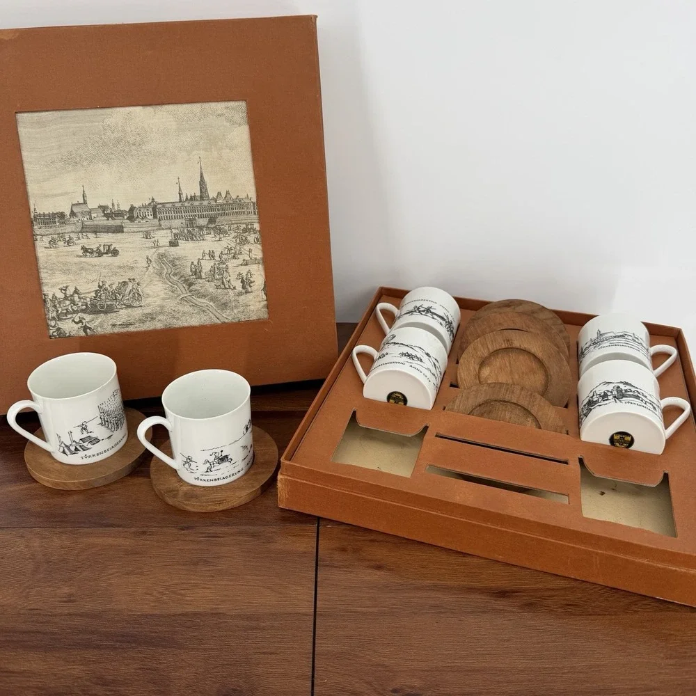 Mid Century Belvedere Studio Wien Türkenbelagerung Demitasse Espresso Set NIB